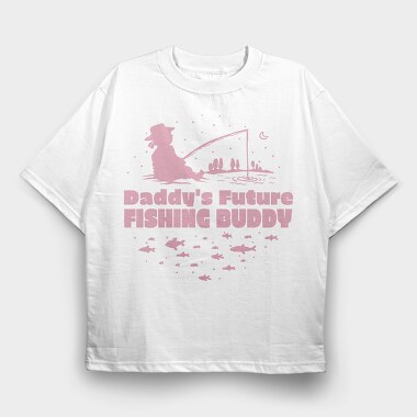 Cute Child Fishing Pink Daddy S Future Fishing Buddy Girl, Tricou Oversize Barbati (Unisex)