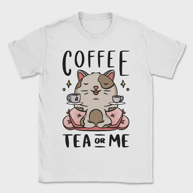 Cute Coffee Tea Cat Bar, Tricou Barbati (Unisex)