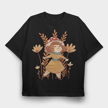 Cute Cottagecore Girl, Tricou Oversize Barbati (Unisex)