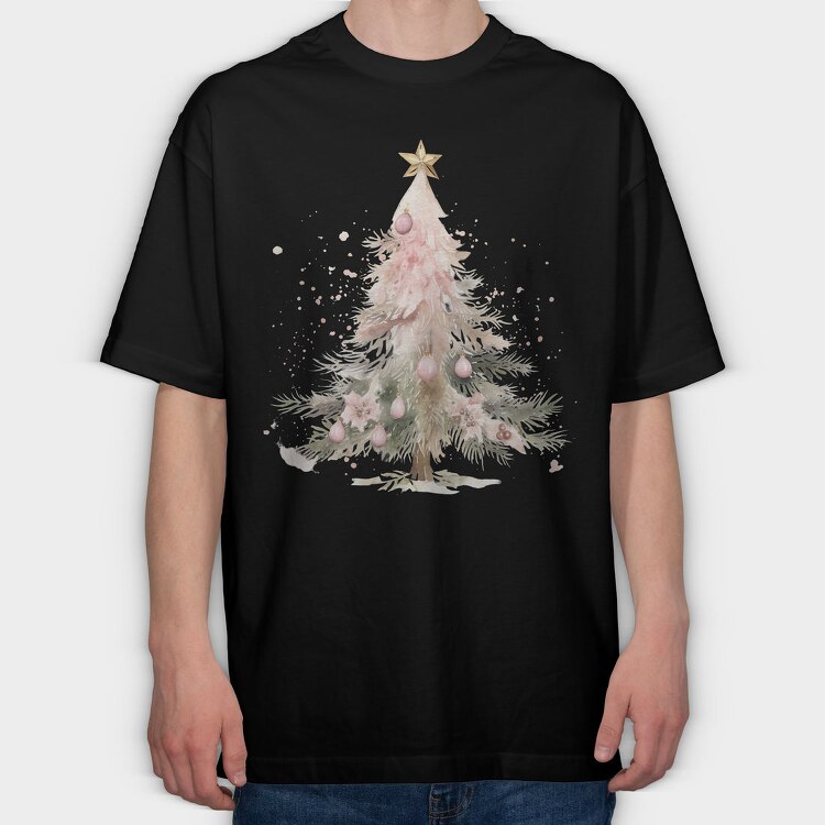 Watercolor Christmas Magic, Tricou Oversize Barbati (Unisex)