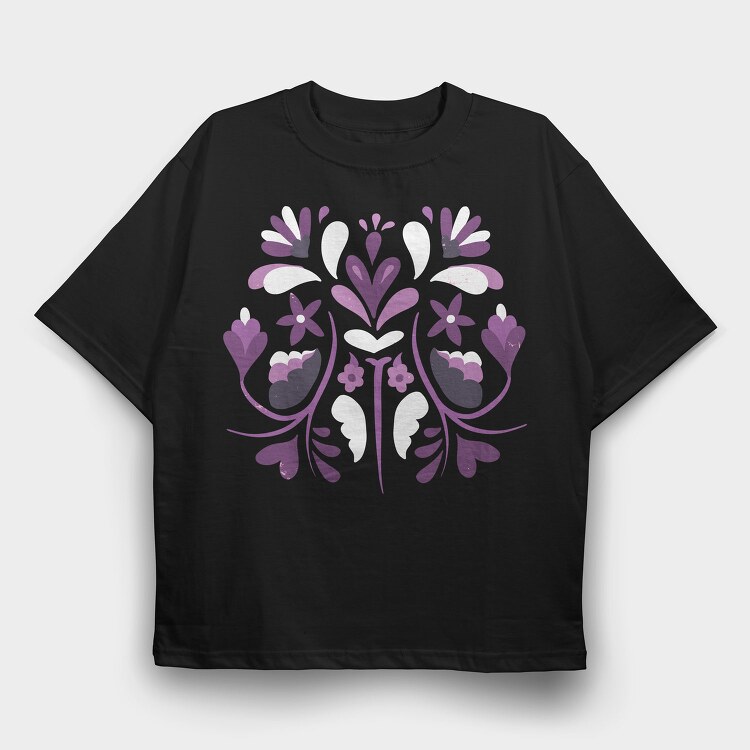 Floral 05, Tricou Oversize Barbati (Unisex)