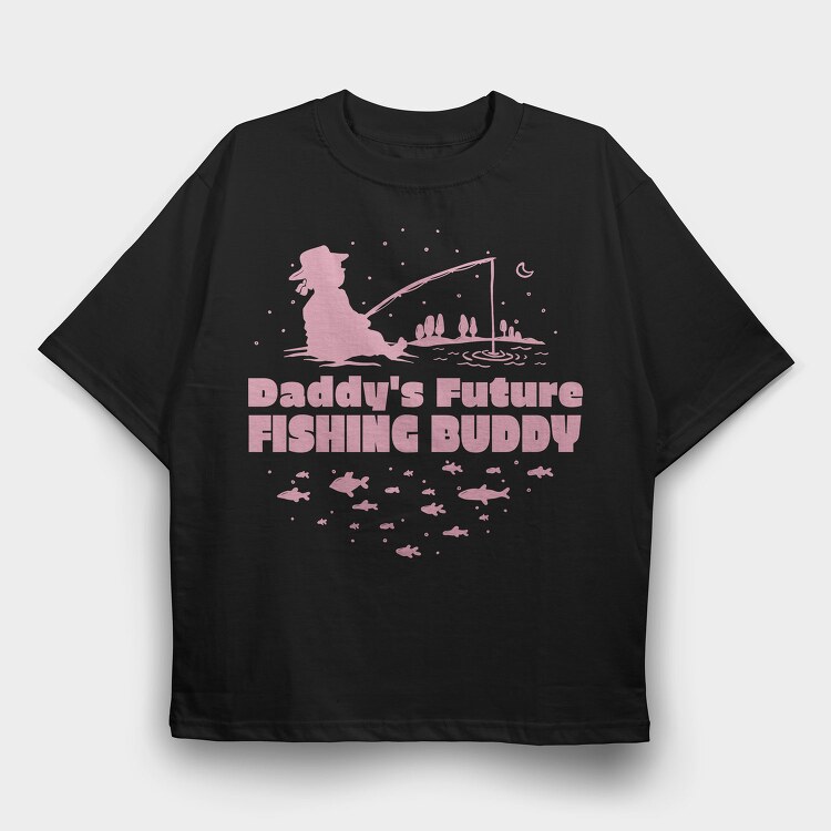 Cute Child Fishing Pink Daddy S Future Fishing Buddy Girl, Tricou Oversize Barbati (Unisex)