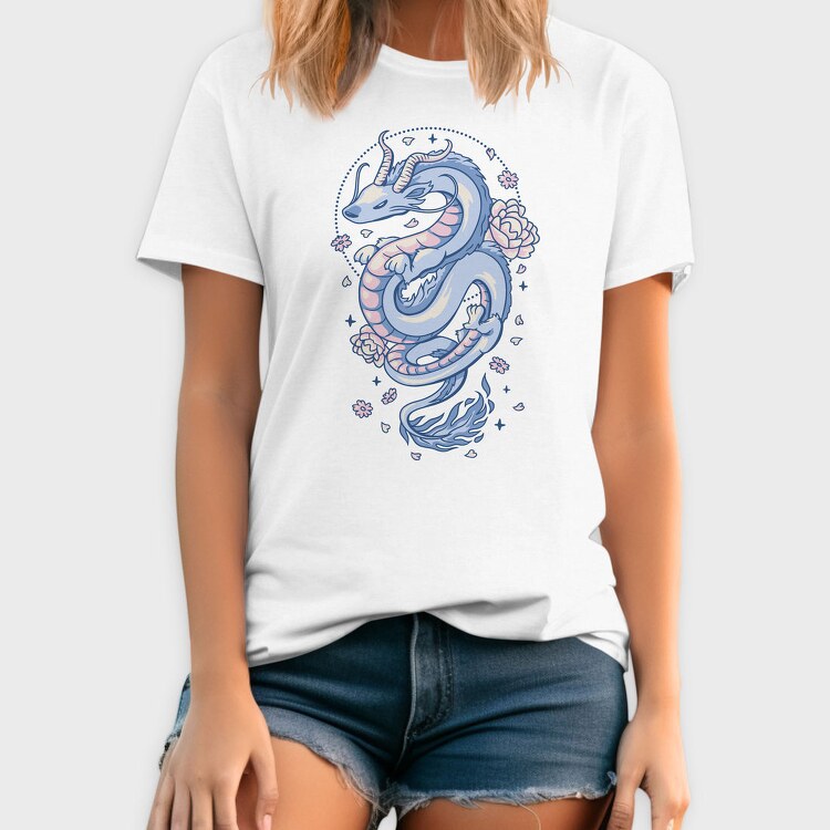 Floral Asian Dragon, Tricou Barbati (Unisex)