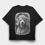 Miniature Poodle Portrait, Tricou Oversize Barbati (Unisex)