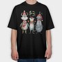 Watercolor Christmas Animals, Tricou Oversize Barbati (Unisex)