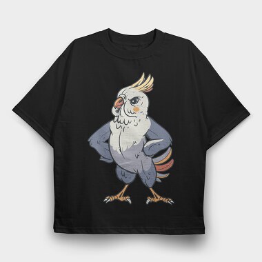 Indignant Cockatiel, Tricou Oversize Barbati (Unisex)