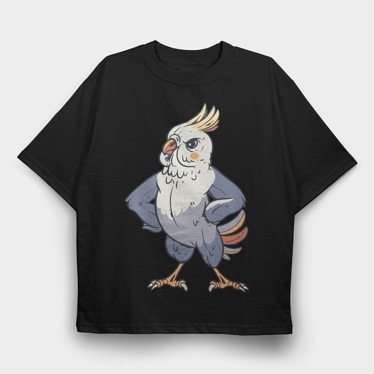 Indignant Cockatiel, Tricou Oversize Barbati (Unisex)