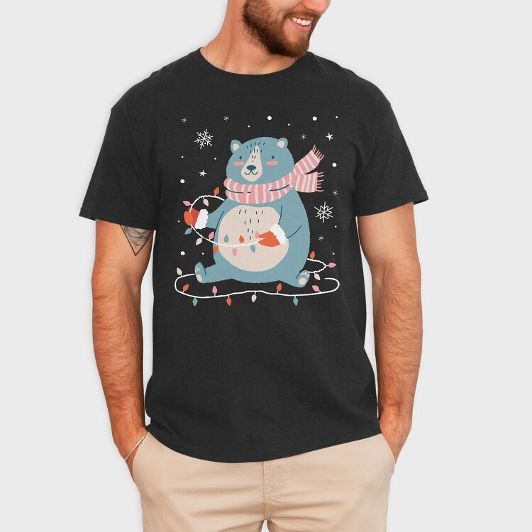 Cute Christmas Bear, Tricou Barbati (Unisex)