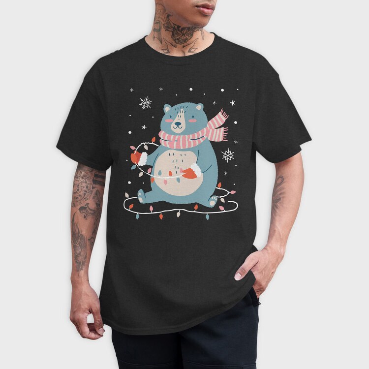 Cute Christmas Bear, Tricou Barbati (Unisex)