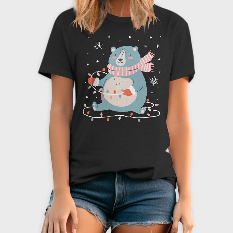 Cute Christmas Bear, Tricou Barbati (Unisex)