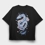 Floral Asian Dragon, Tricou Oversize Barbati (Unisex)
