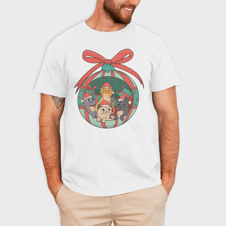 Cute Christmas Cats, Tricou Barbati (Unisex)