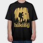 Lets Go Hiking Yellow, Tricou Oversize Barbati (Unisex)