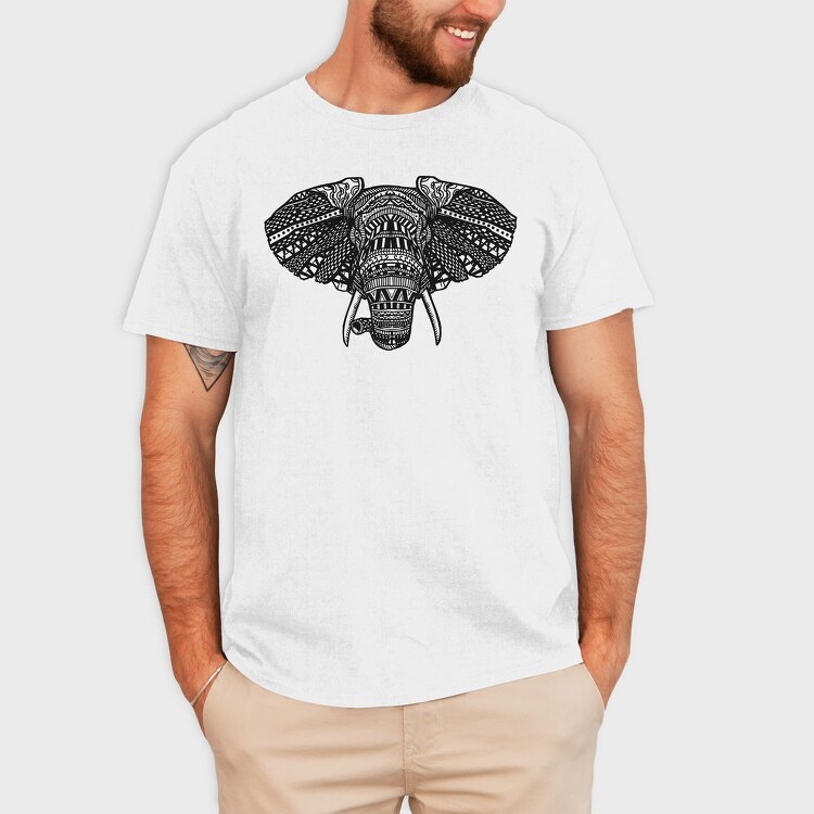 African Elephant Mandala, Tricou Barbati (Unisex)