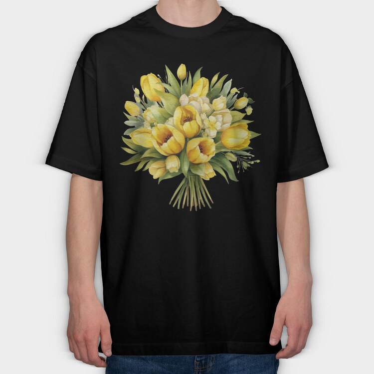 Watercolor Bouquet, Tricou Oversize Barbati (Unisex)