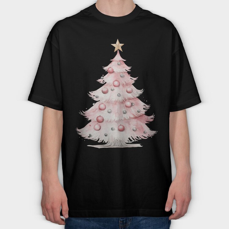 Watercolor Christmas Serenity, Tricou Oversize Barbati (Unisex)