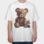 Watercolor Christmas Bear, Tricou Oversize Barbati (Unisex)