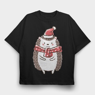 Cute Christmas Hedgehog, Tricou Oversize Barbati (Unisex)