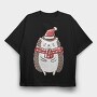 Cute Christmas Hedgehog, Tricou Oversize Barbati (Unisex)