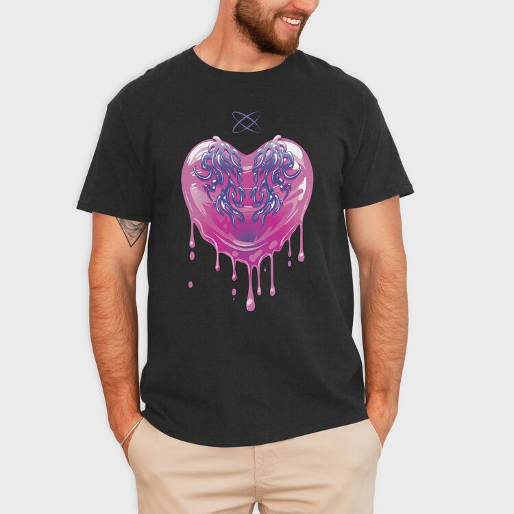 Y3K Dripping Heart Melt, Tricou Barbati (Unisex)