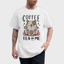 Cute Coffee Tea Cat Bar, Tricou Barbati (Unisex)