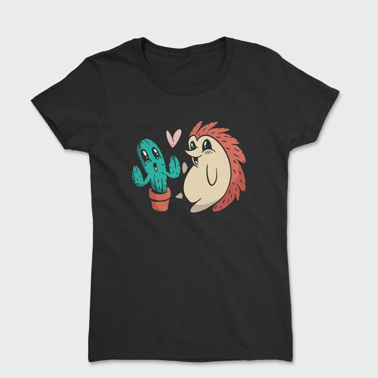 Cute Cactus And Hedgehog, Tricou Femei