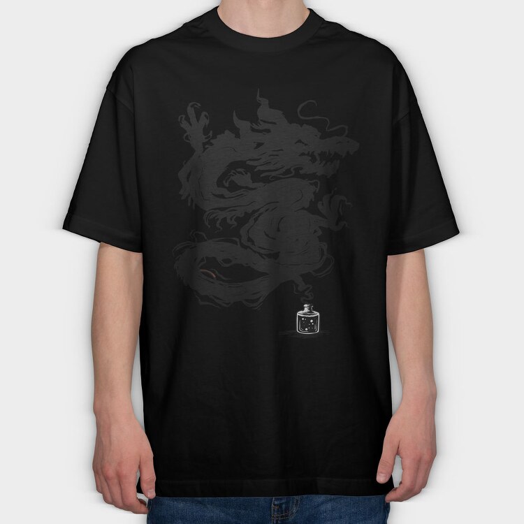 Ink Dragon, Tricou Oversize Barbati (Unisex)