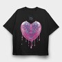 Y3K Dripping Heart Melt, Tricou Oversize Barbati (Unisex)