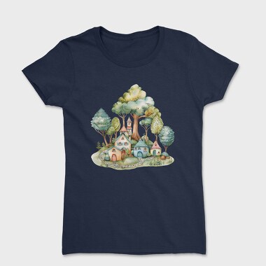 Watercolor Fairy Cove, Tricou Femei