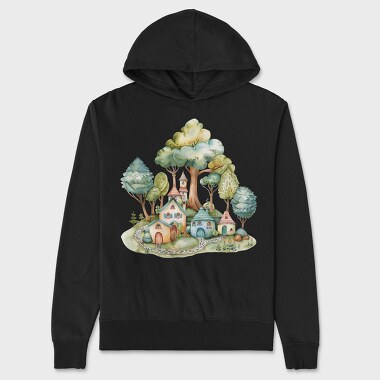 Watercolor Fairy Cove, Hanorac Oversize Barbati (Unisex)