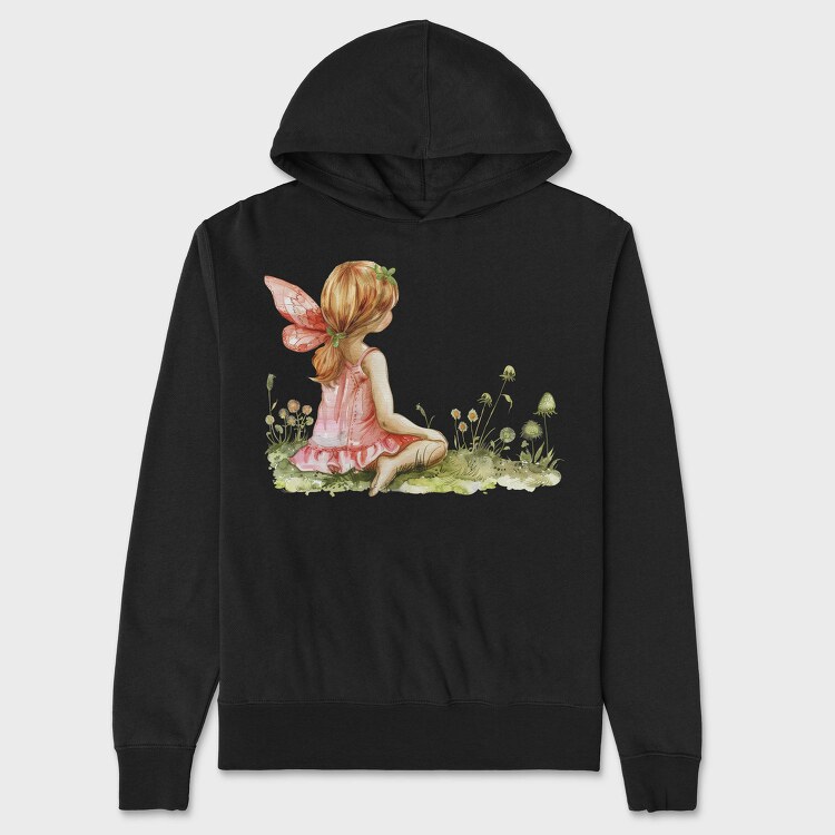 Watercolor Fairy Forest, Hanorac Oversize Barbati (Unisex)