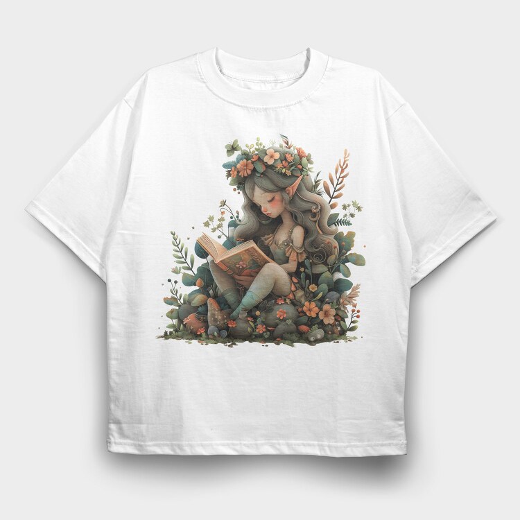 Watercolor Fairy Garden, Tricou Oversize Barbati (Unisex)