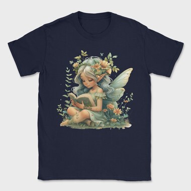 Watercolor Fairy Reading, Tricou Barbati (Unisex)