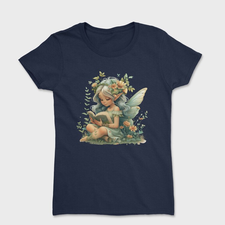 Watercolor Fairy Reading, Tricou Femei