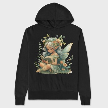 Watercolor Fairy Reading, Hanorac Oversize Barbati (Unisex)