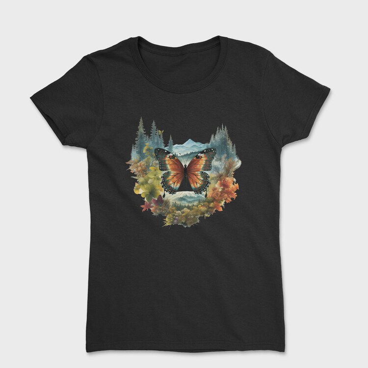 Watercolor Fall Butterfly, Tricou Femei