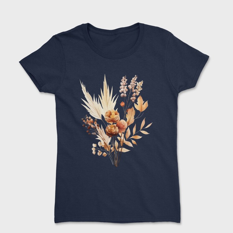Watercolor Fall Dried Flowers Clipart 77802593, Tricou Femei