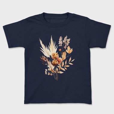 Watercolor Fall Dried Flowers Clipart 77802593, Tricou Copii