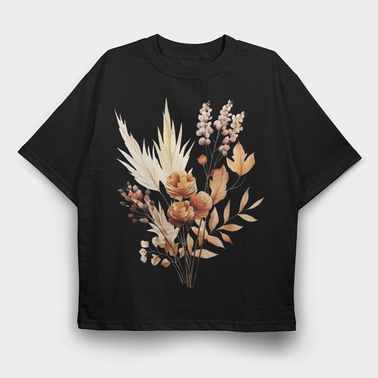 Watercolor Fall Dried Flowers Clipart 77802593, Tricou Oversize Barbati (Unisex)
