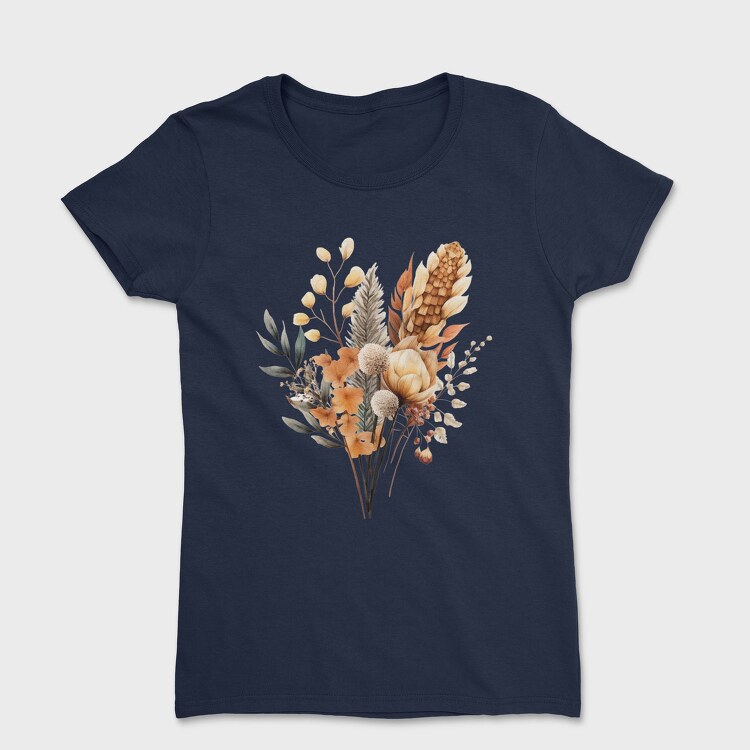 Watercolor Fall Dried Flowers, Tricou Femei