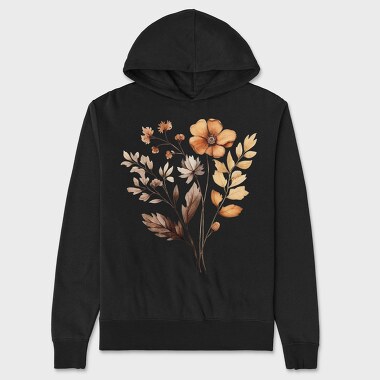 Watercolor Fall Leaves, Hanorac Oversize Barbati (Unisex)
