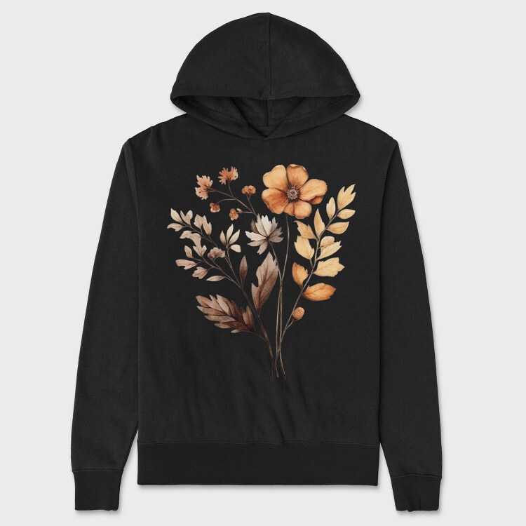 Watercolor Fall Leaves, Hanorac Oversize Barbati (Unisex)