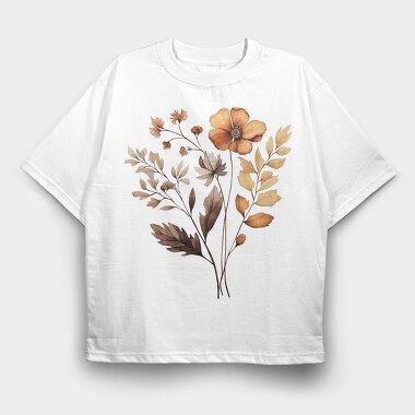 Watercolor Fall Leaves, Tricou Oversize Barbati (Unisex)