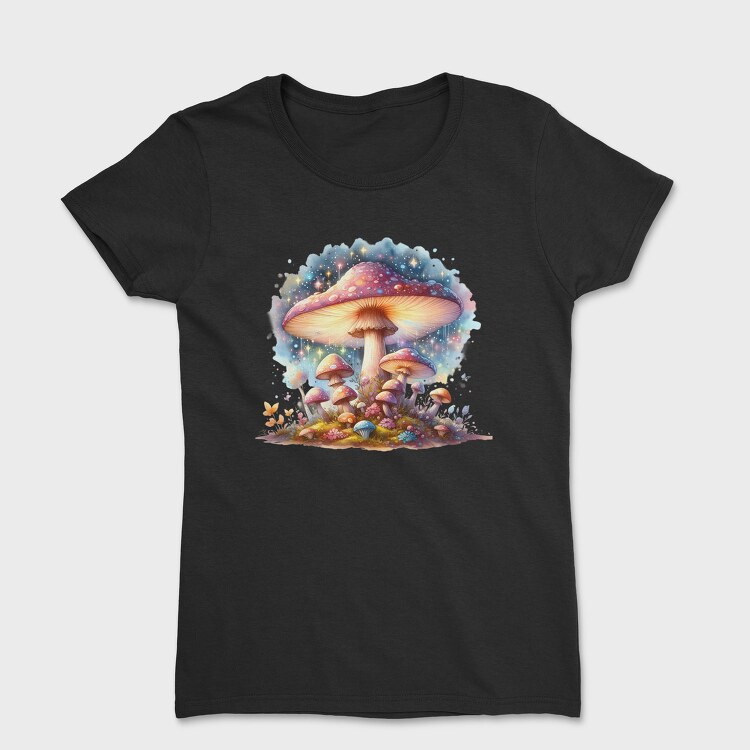 Watercolor Fantasy Mushroom, Tricou Femei