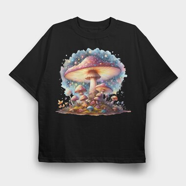 Watercolor Fantasy Mushroom, Tricou Oversize Barbati (Unisex)