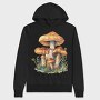 Watercolor Fantasy Mushrooms, Hanorac Oversize Barbati (Unisex)
