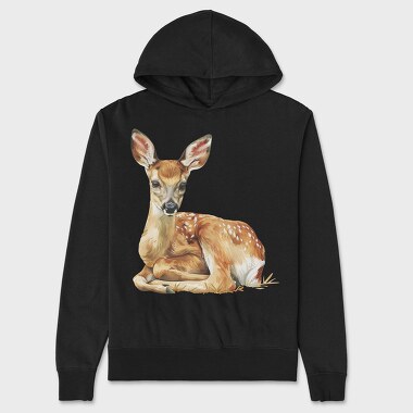 Watercolor Fawn Calm, Hanorac Oversize Barbati (Unisex)