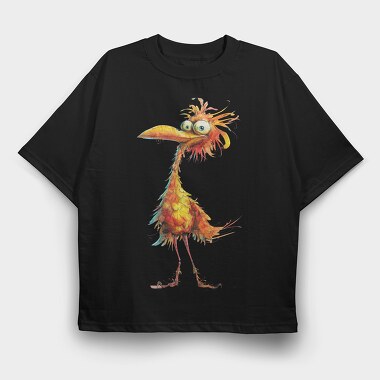 Watercolor Feather Monster, Tricou Oversize Barbati (Unisex)