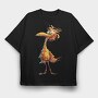 Watercolor Feather Monster, Tricou Oversize Barbati (Unisex)