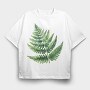 Watercolor Fern Clipart, Tricou Oversize Barbati (Unisex)